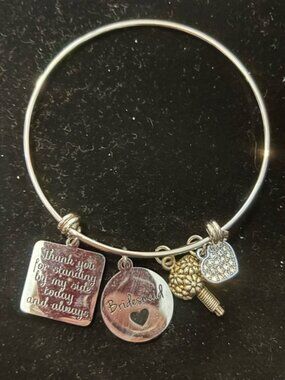 Costume Silver Bridesmaid Charm Bracelet preloved